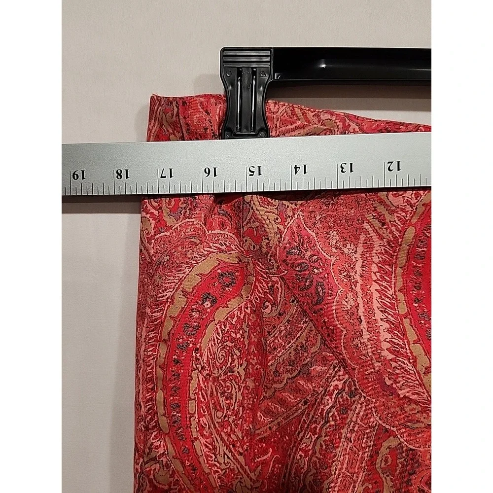 J. Jill Pants Womens Size 12 Red Paisley Stretch, Side Zipper, 27" Inseam - Picture 5 of 7